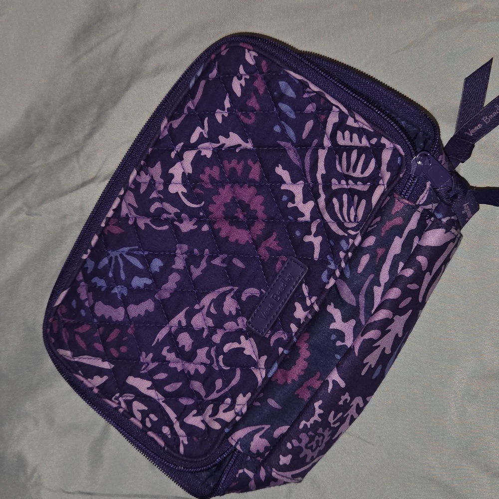 Vera Bradley Purple Paisley Quilted Women's Makeup Bag